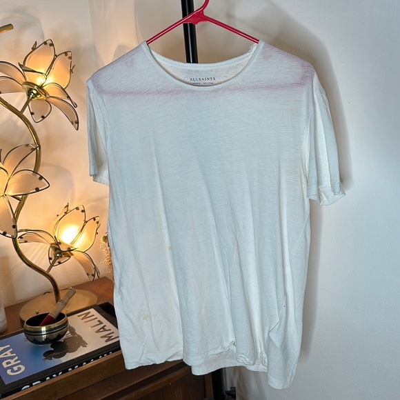 T-shirt AllSaints Homme Wine Mix - Taille L Coton Manches Courtes - Occasion Très Bon état
